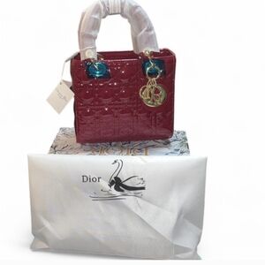 Source Unknown Burgundy Mini Bag with Gold Details